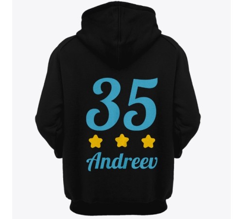 Именная толстовка с капюшоном с аккуратным шрифтом #28