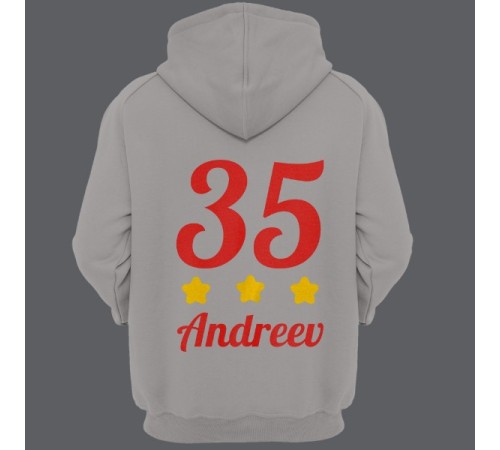 Именная толстовка с капюшоном с аккуратным шрифтом #28