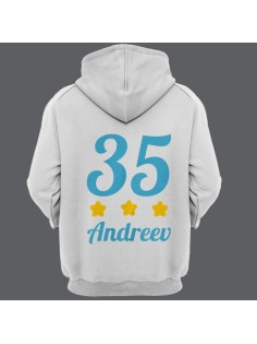Именная толстовка с капюшоном с аккуратным шрифтом #28