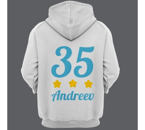 Именная толстовка с капюшоном с аккуратным шрифтом #28
