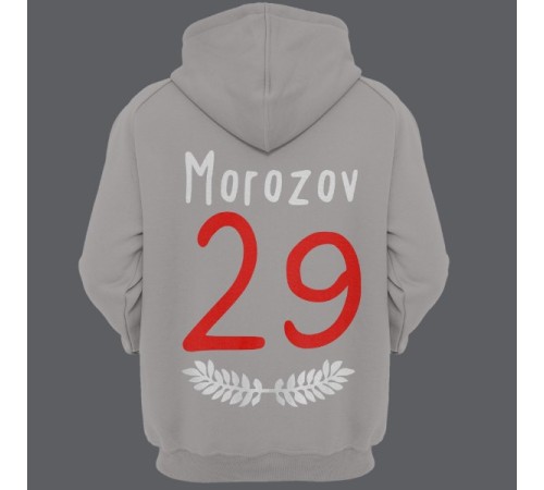 Именная толстовка с капюшоном с тонким шрифтом и листьями #35