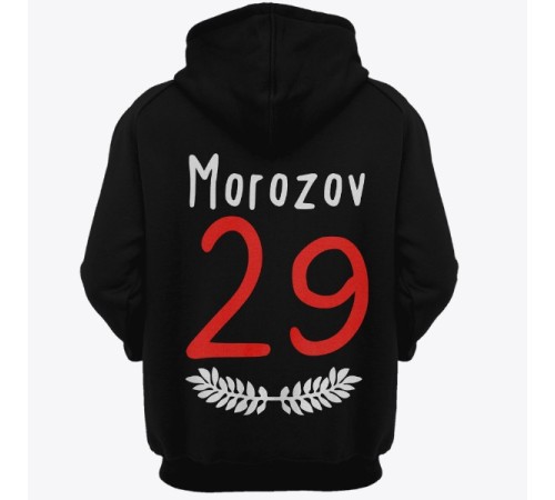 Именная толстовка с капюшоном с тонким шрифтом и листьями #35