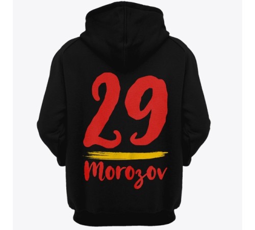 Именная толстовка с капюшоном с рукописным шрифтом и мазком кисти #34