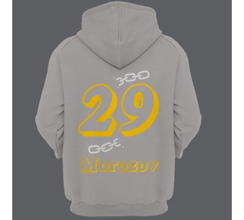 Именная толстовка с капюшоном с объемным шрифтом и цепью #32