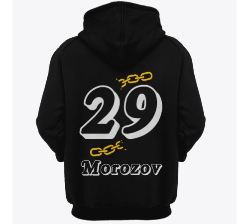 Именная толстовка с капюшоном с объемным шрифтом и цепью #32