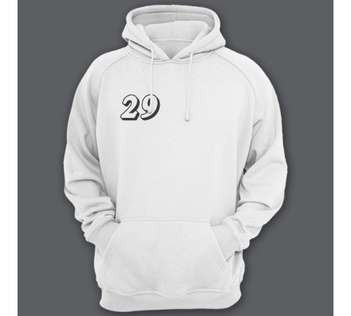 Именная толстовка с капюшоном с объемным шрифтом и цепью #32