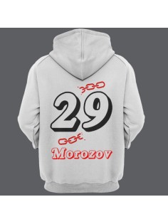 Именная толстовка с капюшоном с объемным шрифтом и цепью #32