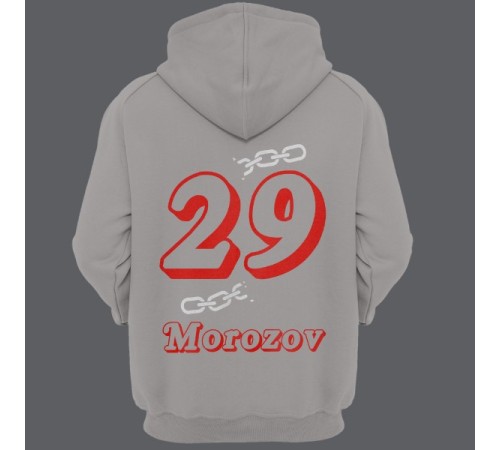 Именная толстовка с капюшоном с объемным шрифтом и цепью #32