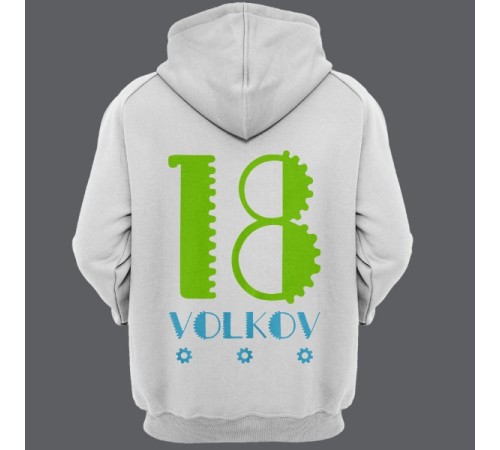Именная толстовка с капюшоном с механическим шрифтом и шестеренками #36