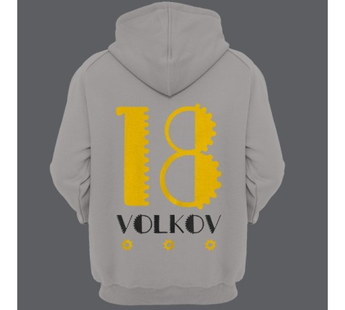 Именная толстовка с капюшоном с механическим шрифтом и шестеренками #36