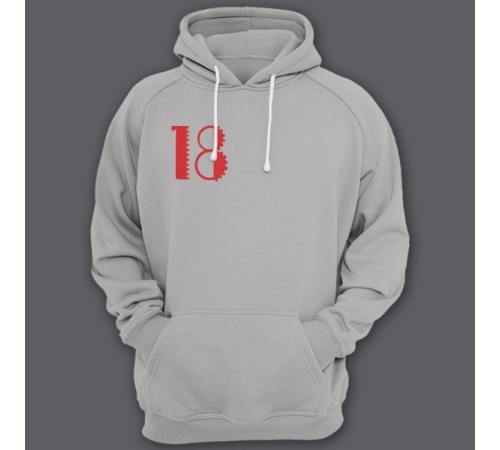 Именная толстовка с капюшоном с механическим шрифтом и шестеренками #36