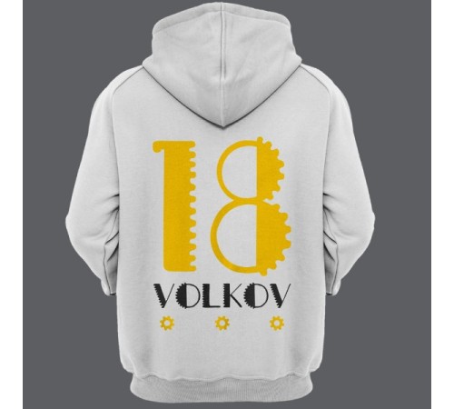 Именная толстовка с капюшоном с механическим шрифтом и шестеренками #36