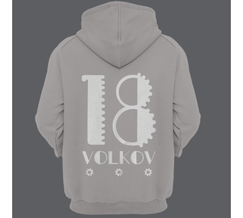 Именная толстовка с капюшоном с механическим шрифтом и шестеренками #36