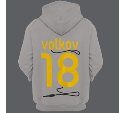 Именная толстовка с капюшоном с аккуратным шрифтом и кабелем от наушников #38