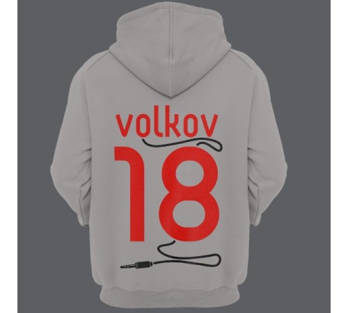 Именная толстовка с капюшоном с аккуратным шрифтом и кабелем от наушников #38