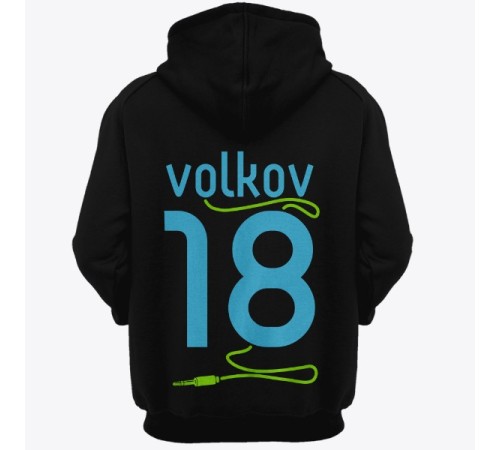 Именная толстовка с капюшоном с аккуратным шрифтом и кабелем от наушников #38