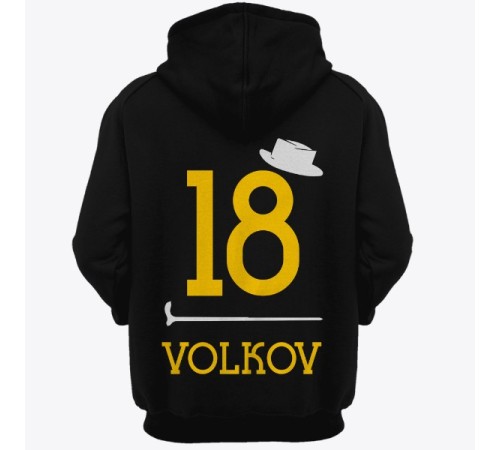 Именная толстовка с капюшоном с ретро шрифтом, шляпой и тростью #39