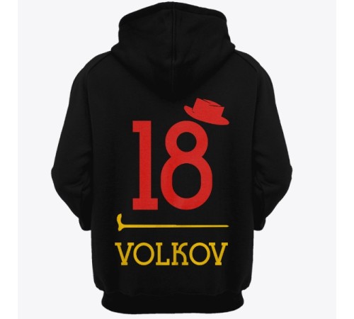 Именная толстовка с капюшоном с ретро шрифтом, шляпой и тростью #39