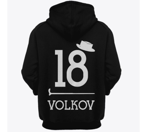 Именная толстовка с капюшоном с ретро шрифтом, шляпой и тростью #39