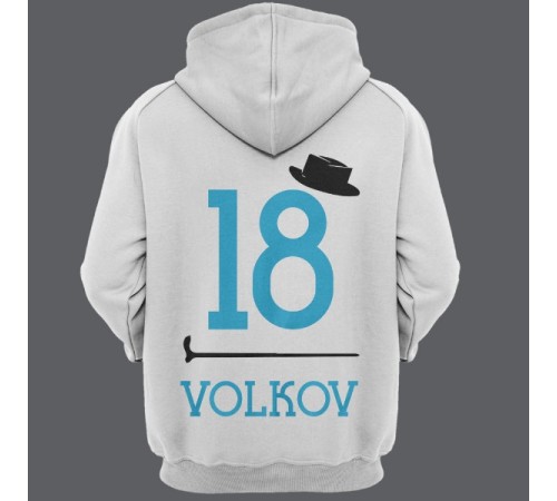 Именная толстовка с капюшоном с ретро шрифтом, шляпой и тростью #39