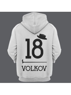 Именная толстовка с капюшоном с ретро шрифтом, шляпой и тростью #39