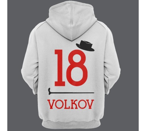 Именная толстовка с капюшоном с ретро шрифтом, шляпой и тростью #39