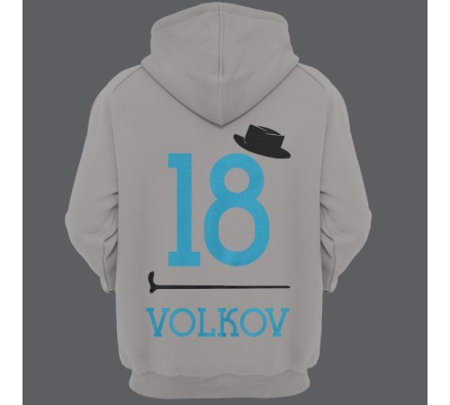 Именная толстовка с капюшоном с ретро шрифтом, шляпой и тростью #39