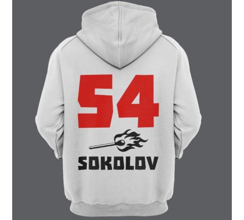 Именная толстовка с капюшоном с брутальным шрифтом и спичкой #41