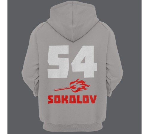 Именная толстовка с капюшоном с брутальным шрифтом и спичкой #41