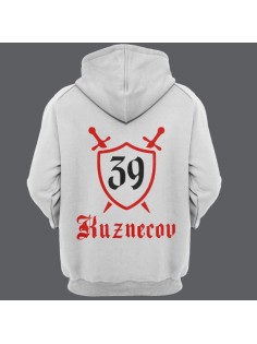 Именная толстовка с средневековым шрифтом и щитом #48