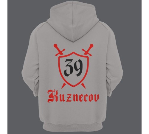 Именная толстовка с средневековым шрифтом и щитом #48