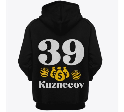 Именная толстовка с капюшоном с мажорным шрифтом и кучей денег #46