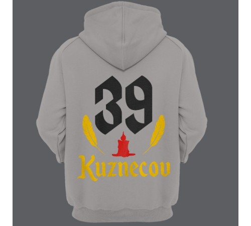 Именная толстовка с шрифтом старого времени и свечой #50