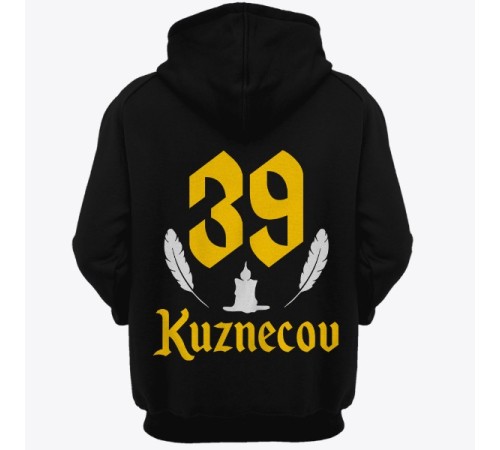 Именная толстовка с шрифтом старого времени и свечой #50