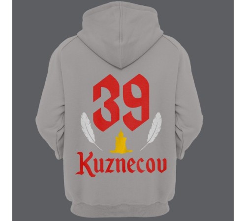 Именная толстовка с шрифтом старого времени и свечой #50