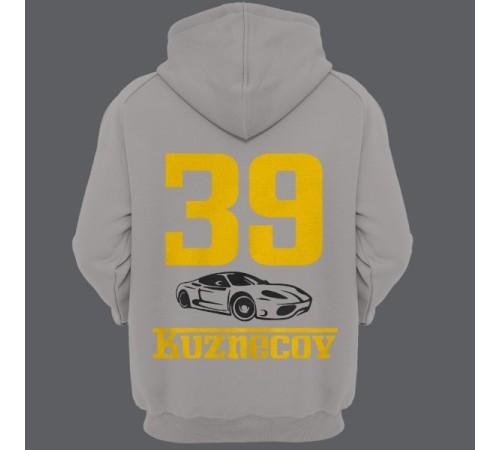 Именная толстовка с шрифтом феррари и машиной #49