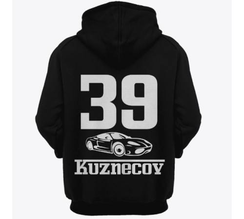 Именная толстовка с шрифтом феррари и машиной #49