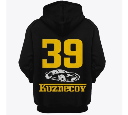 Именная толстовка с шрифтом феррари и машиной #49