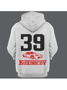 Именная толстовка с шрифтом феррари и машиной #49