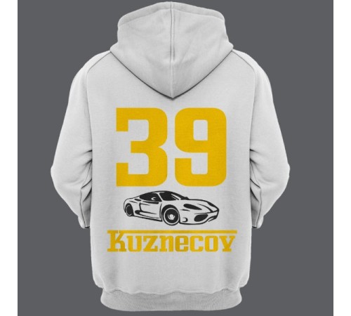 Именная толстовка с шрифтом феррари и машиной #49