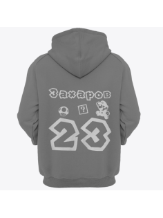 Именная толстовка с шрифтом из игры Super Mario #56