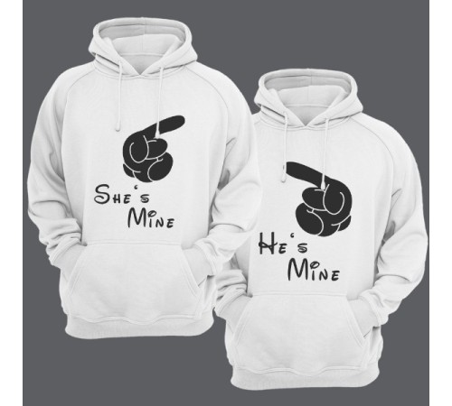 Парные толстовки с капюшоном для двоих "She's mine (Она моя)"