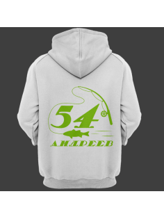 Именная толстовка  с печатным шрифтом и атрибутами рыбалки #70