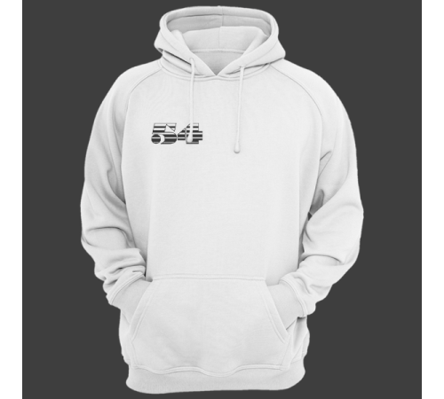 Именная толстовка с полосатым шрифтом и хоккейными принадлежностями #66