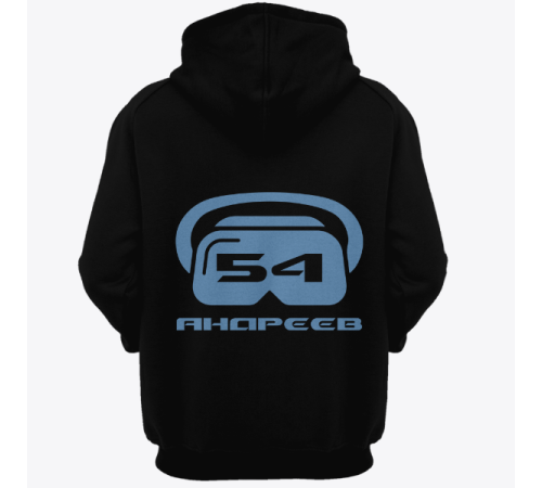 Именная толстовка с футуристичным шрифтом и шлемом виртуальной реальности #71