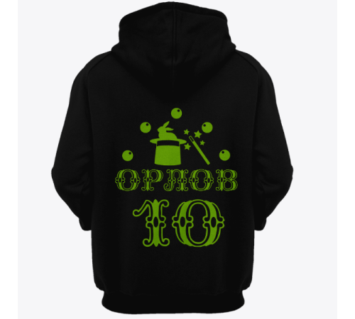 Именная толстовка с цирковым шрифтом и атрибутами фокусника #78