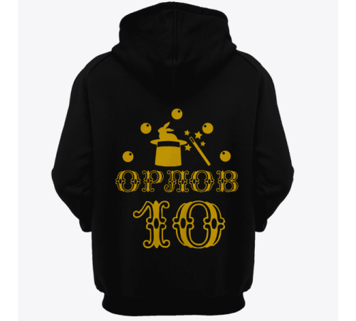 Именная толстовка с цирковым шрифтом и атрибутами фокусника #78