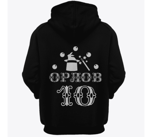 Именная толстовка с цирковым шрифтом и атрибутами фокусника #78