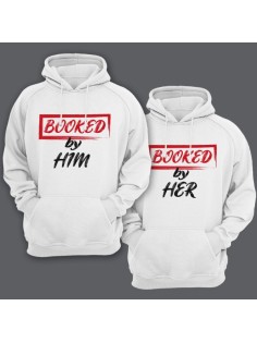 Парные толстовки с капюшоном для влюбленных "Booked by Him/Her"