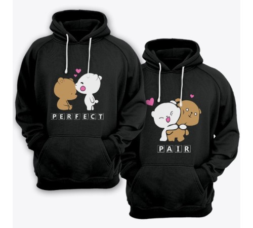 Парные толстовки с капюшоном для влюбленных "Perfect pair"